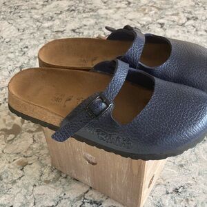 Birkenstock blue birki’s size 37 regular (US 6.5) buckle slip on